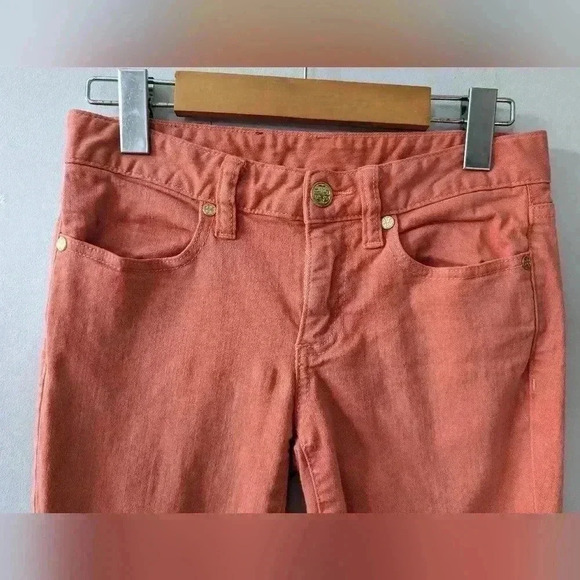TORY BURCH Alexa Cropped Skinny Coral orange size 24 Stretch - Picture 5 of 15